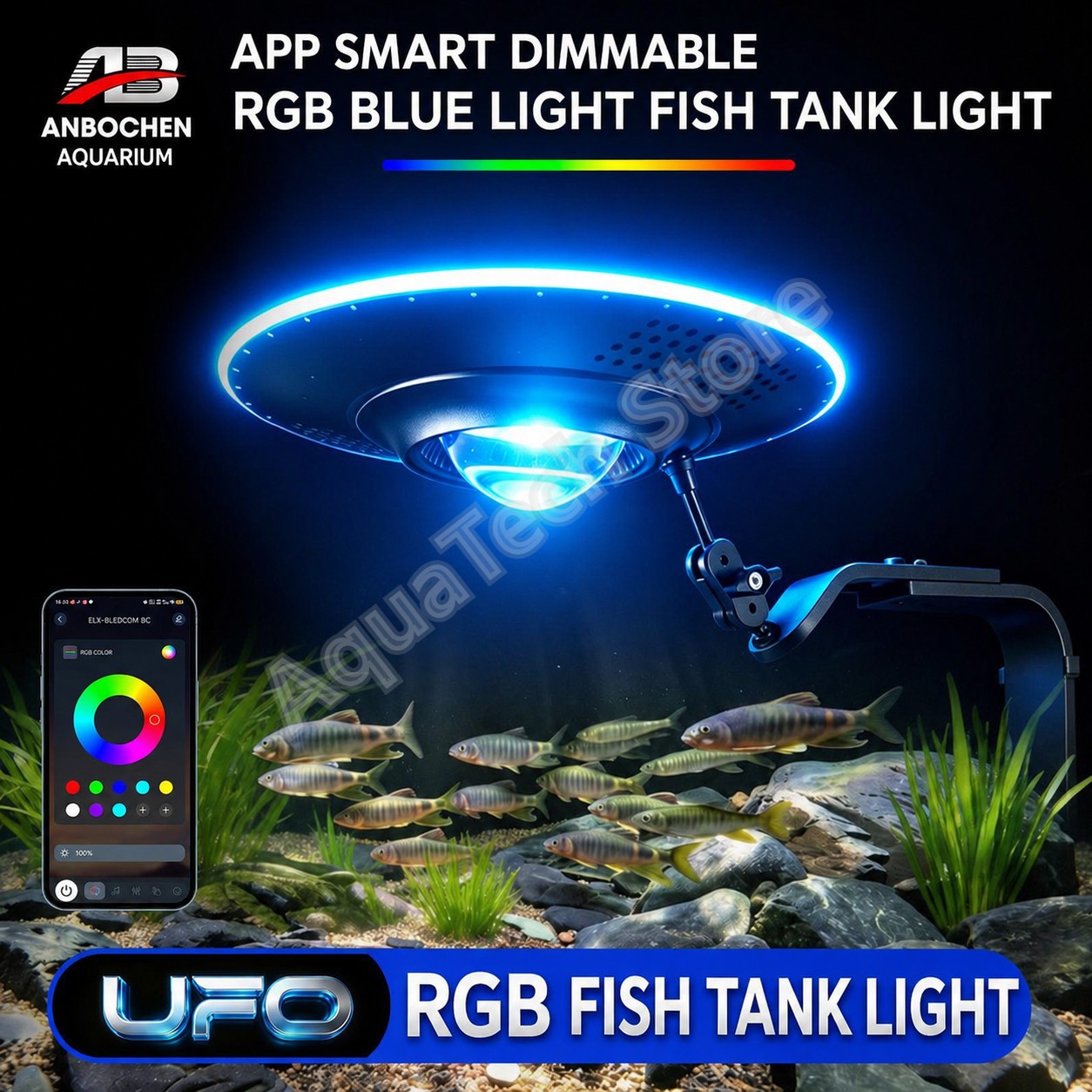 ANBOCHEN UFO RGB LED Aquarium  - đánh giá và giá Reef Lighting