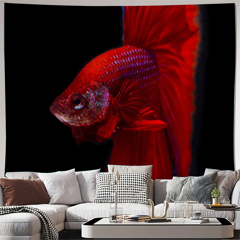 Vibrant Red Betta Fish Tapestr - đánh giá và giá Ocean Aquarium